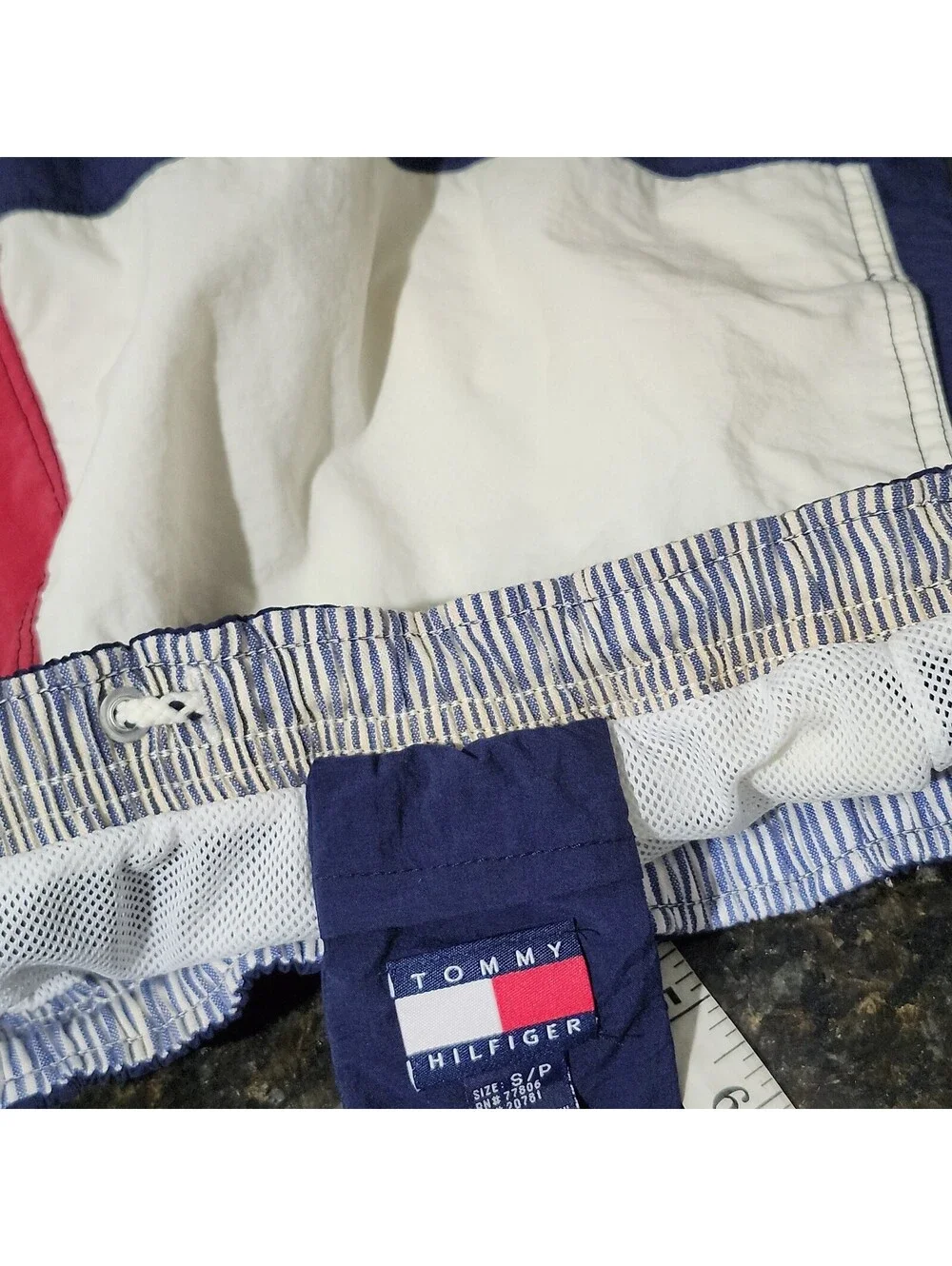 Vintage 90s Tommy Hilfiger Swimming Trunks Shorts Retro Color Block Summer Rare